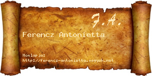 Ferencz Antonietta névjegykártya
